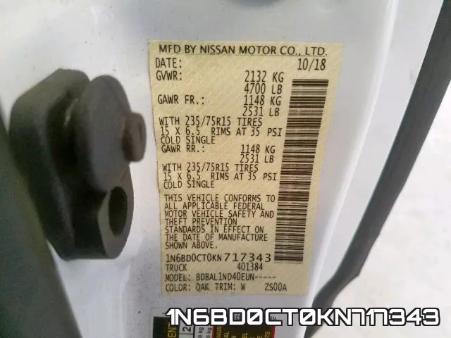 1N6BD0CT0KN717343 фото 2