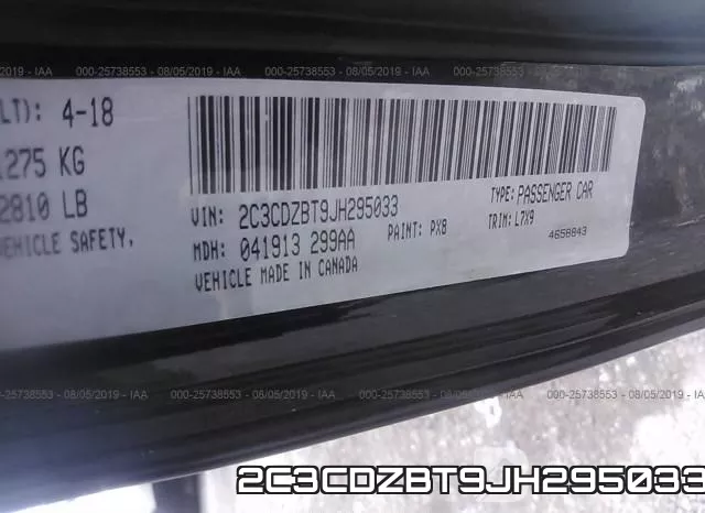 2C3CDZBT9JH295033 фото 10