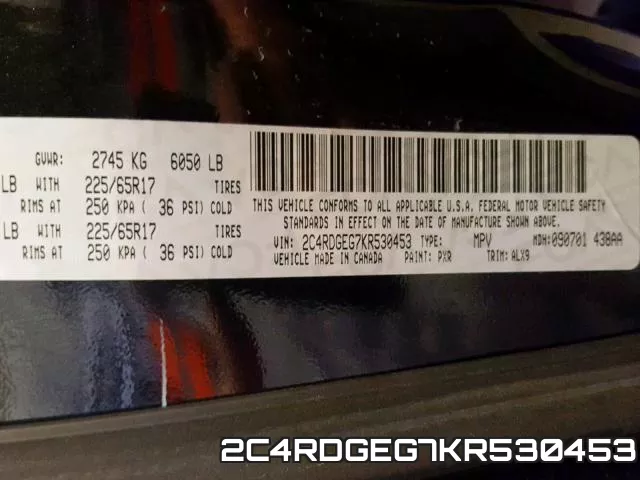 2C4RDGEG7KR530453 фото 2