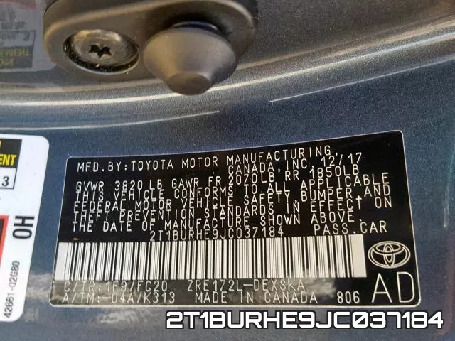 2T1BURHE9JC037184 фото 2
