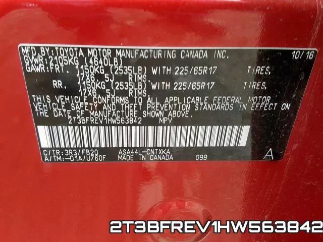 2T3BFREV1HW563842 фото 2