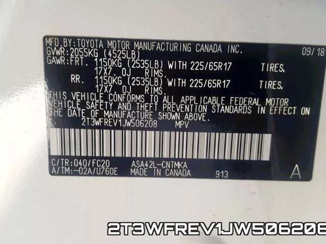 2T3WFREV1JW506208 фото 2