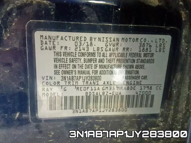 3N1AB7AP1JY283800 фото 2