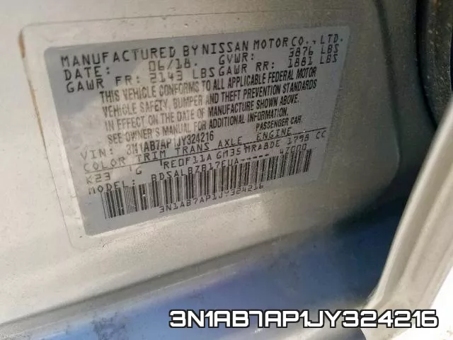 3N1AB7AP1JY324216 фото 2