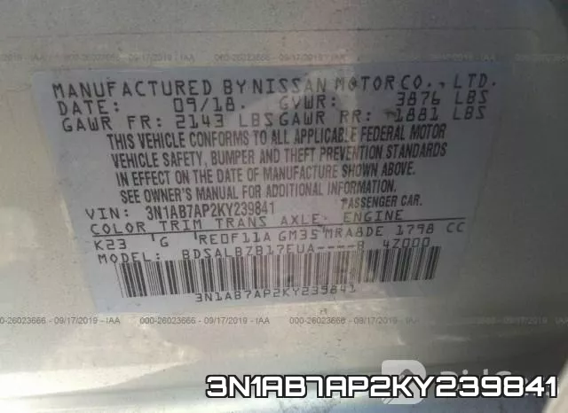 3N1AB7AP2KY239841 фото 10