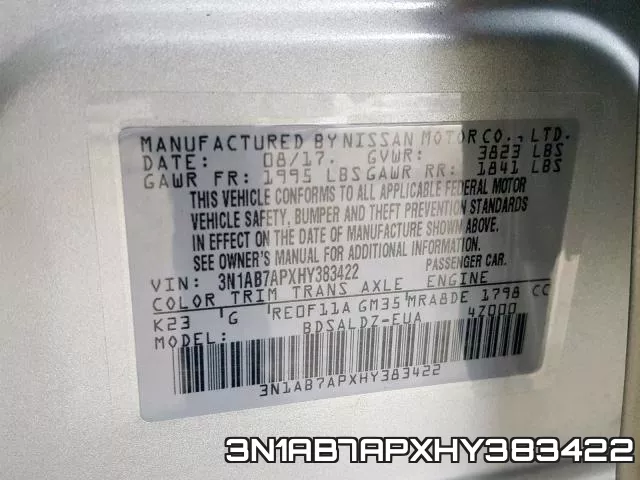3N1AB7APXHY383422 фото 2