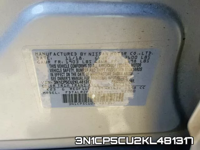 3N1CP5CU2KL481317 фото 2
