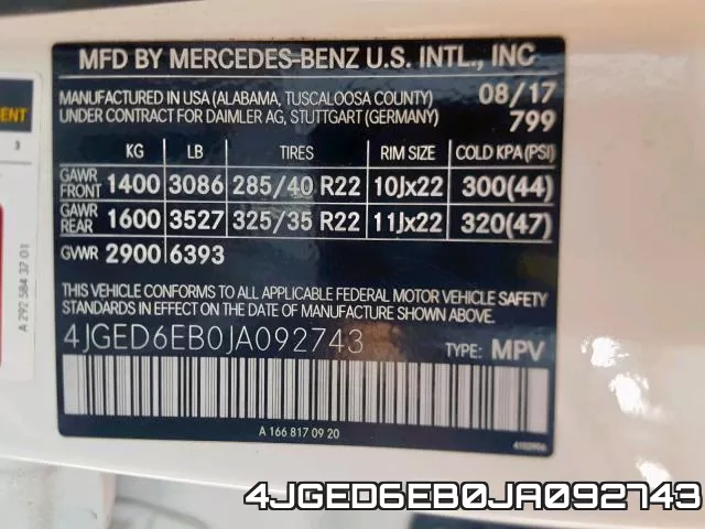 4JGED6EB0JA092743 фото 2