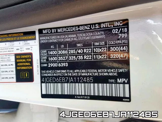 4JGED6EB7JA112485 фото 2