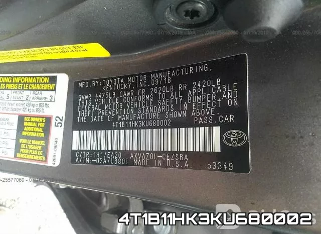 4T1B11HK3KU680002 фото 10