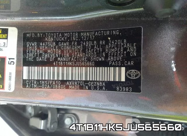 4T1B11HK5JU565660 фото 10