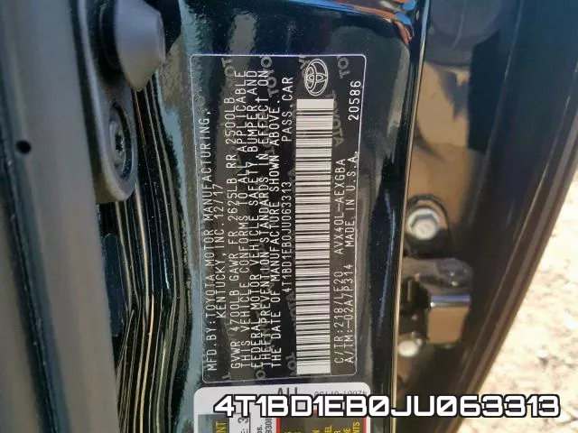 4T1BD1EB0JU063313 фото 2
