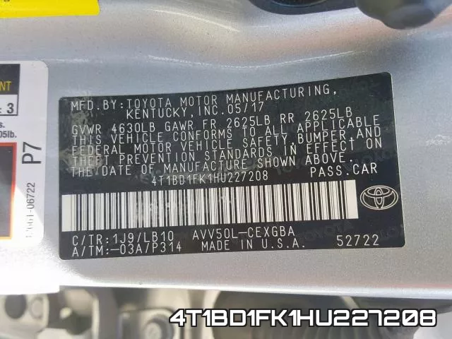4T1BD1FK1HU227208 фото 2