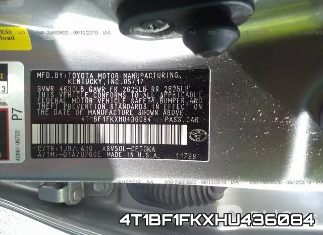 4T1BF1FKXHU436084 фото 9
