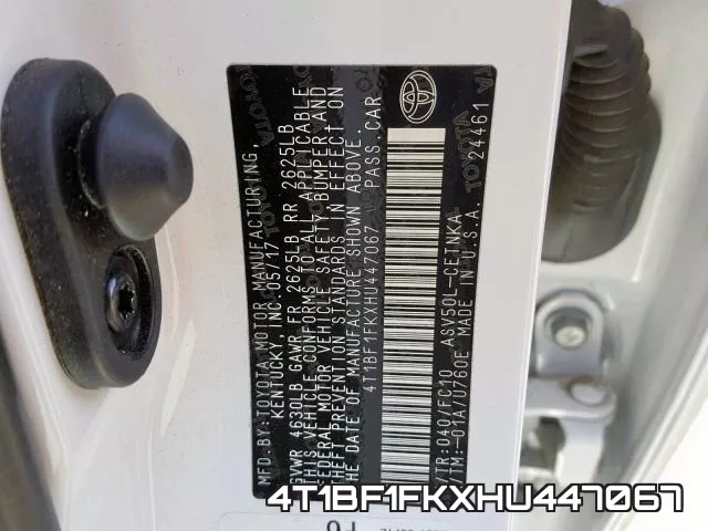 4T1BF1FKXHU447067 фото 2
