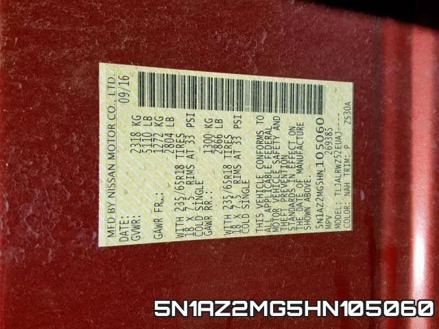 5N1AZ2MG5HN105060 фото 2