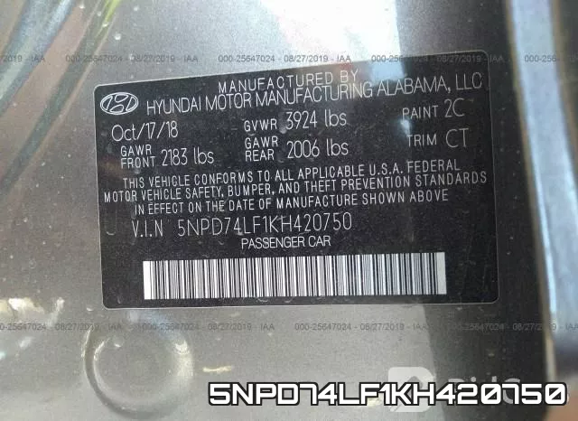 5NPD74LF1KH420750 фото 10