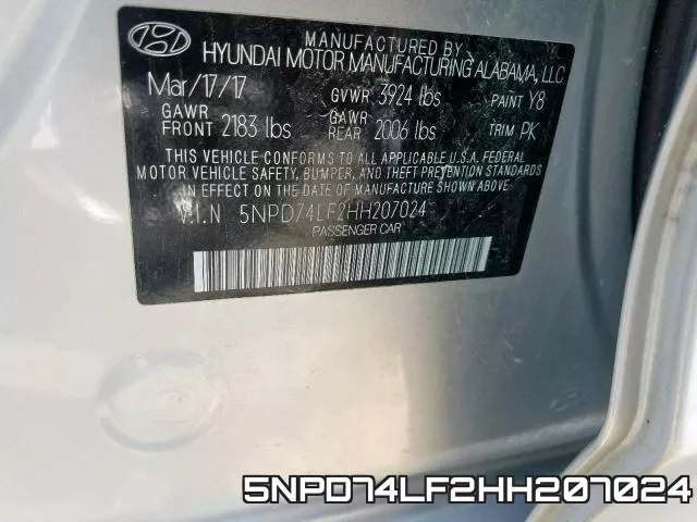 5NPD74LF2HH207024 фото 2