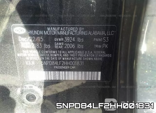 5NPD84LF2HH001831 фото 10
