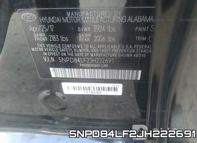 5NPD84LF2JH222691 фото 10