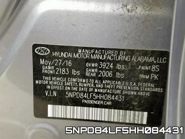 5NPD84LF5HH084431 фото 2