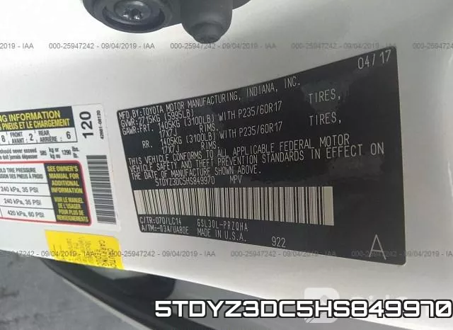 5TDYZ3DC5HS849970 фото 10