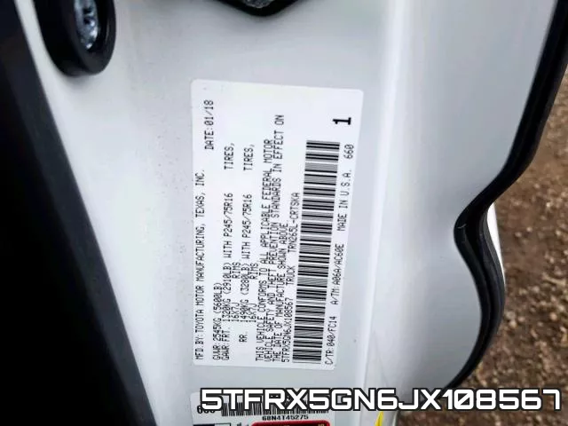 5TFRX5GN6JX108567 фото 2