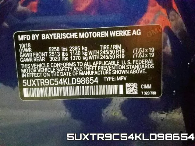 5UXTR9C54KLD98654 фото 2