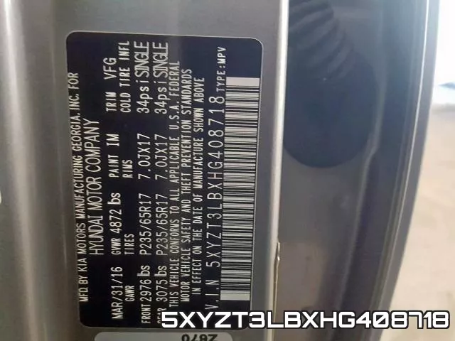 5XYZT3LBXHG408718 фото 2