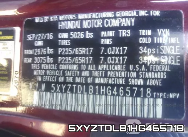 5XYZTDLB1HG465718 фото 10