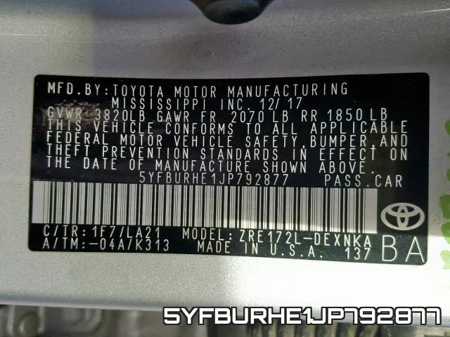 5YFBURHE1JP792877 фото 2