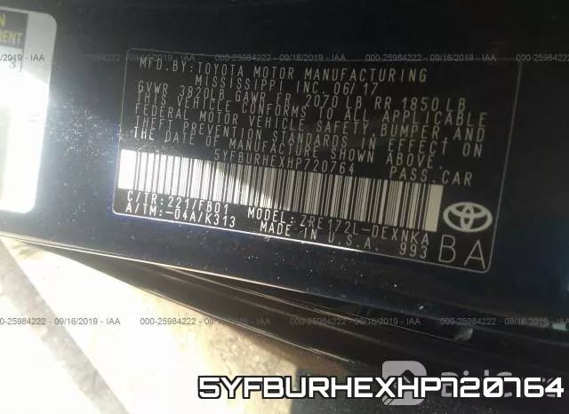 5YFBURHEXHP720764 фото 10