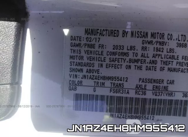 JN1AZ4EH8HM955412 фото 10