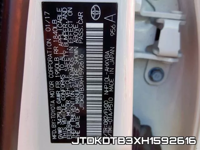 JTDKDTB3XH1592616 фото 2