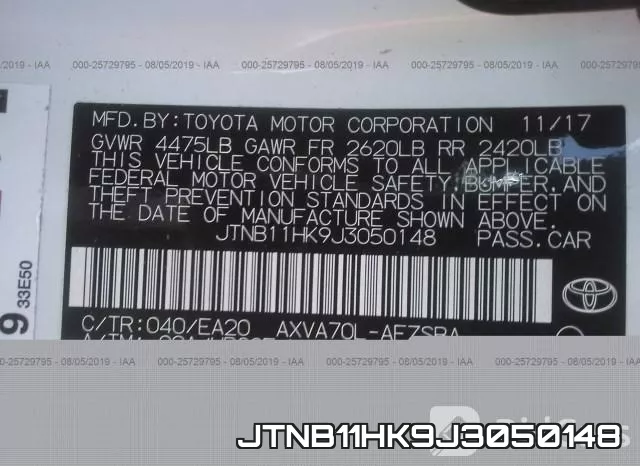 JTNB11HK9J3050148 фото 10