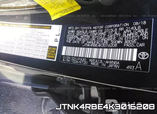 JTNK4RBE4K3016208 фото 10