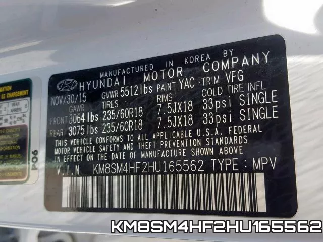 KM8SM4HF2HU165562 фото 2