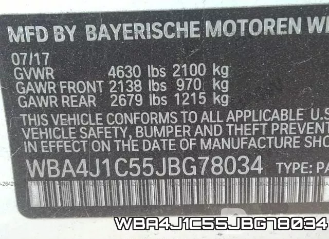 WBA4J1C55JBG78034 фото 10