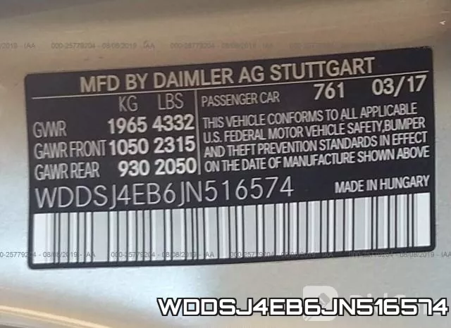 WDDSJ4EB6JN516574 фото 10