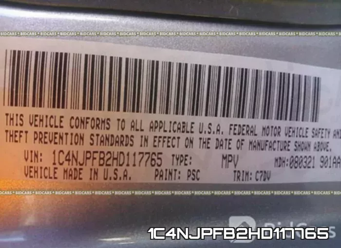 1C4NJPFB2HD117765 фото 10