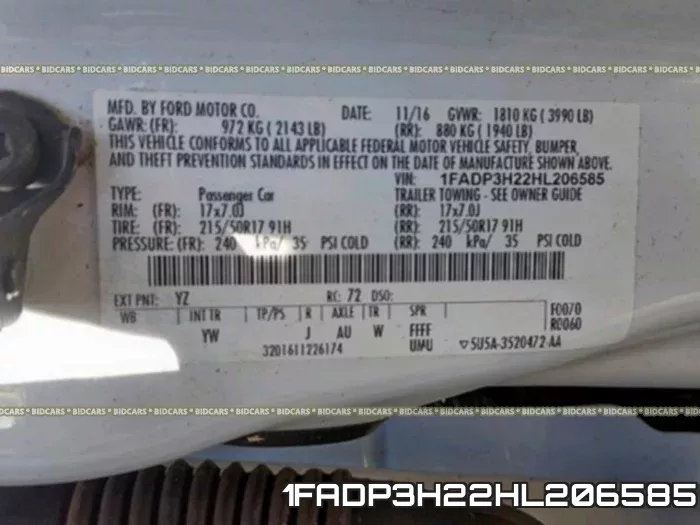 1FADP3H22HL206585 фото 2