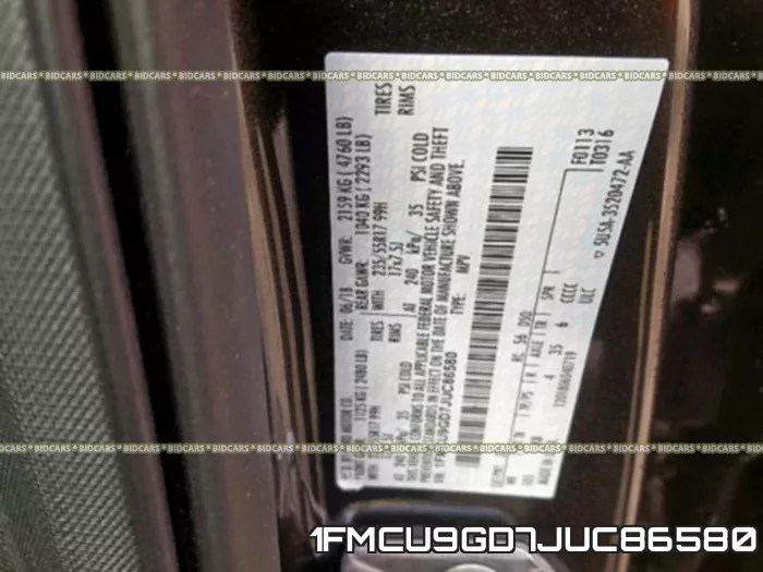 1FMCU9GD7JUC86580 фото 2
