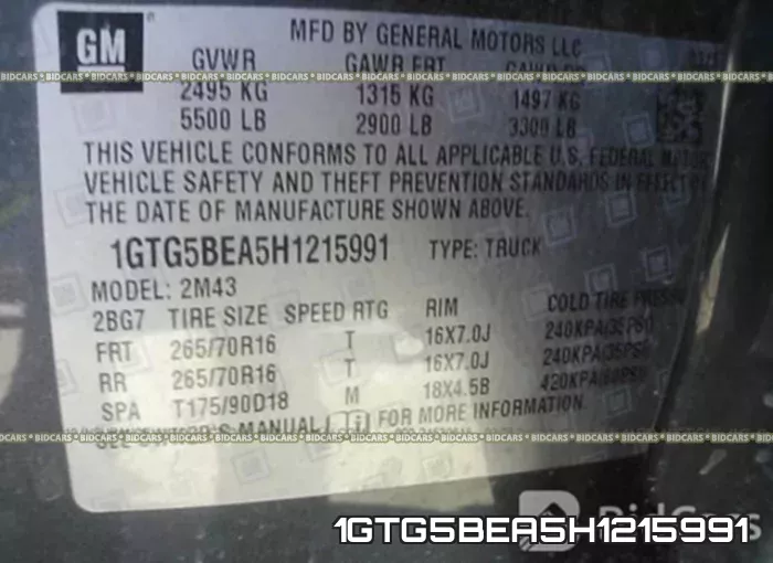 1GTG5BEA5H1215991 фото 10