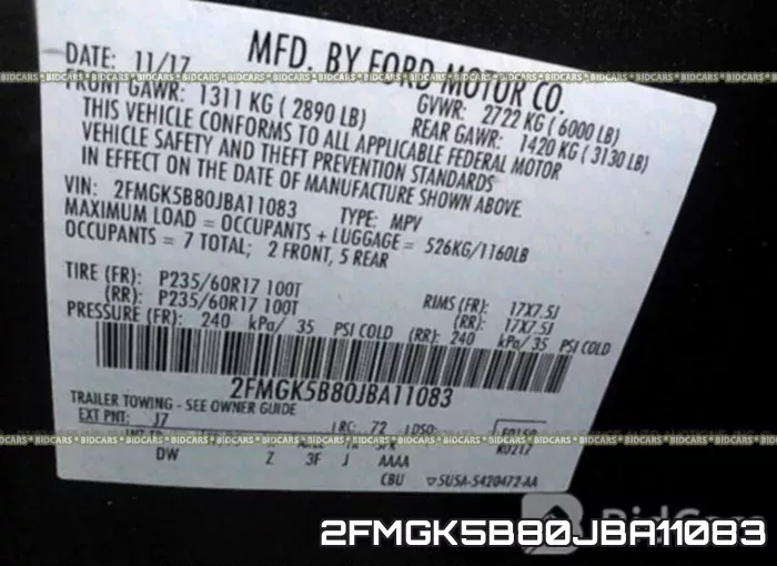 2FMGK5B80JBA11083 фото 10