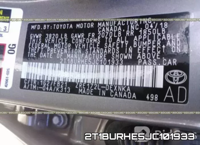 2T1BURHE5JC101933 фото 10
