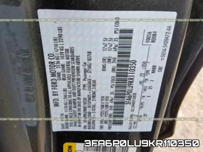 3FA6P0LU9KR110350 фото 2
