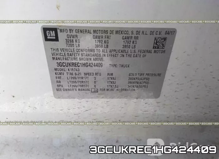 3GCUKREC1HG424409 фото 9