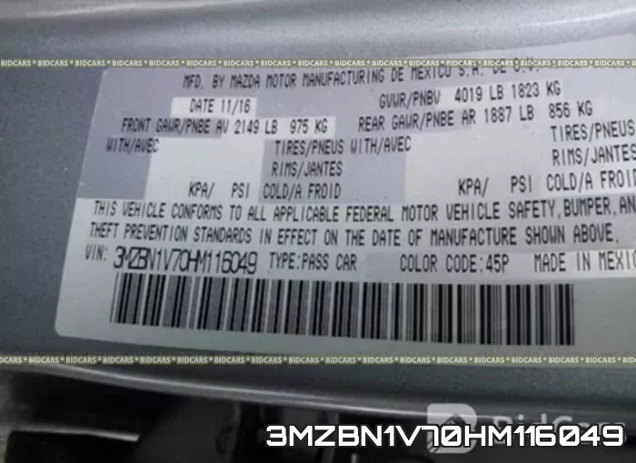 3MZBN1V70HM116049 фото 10