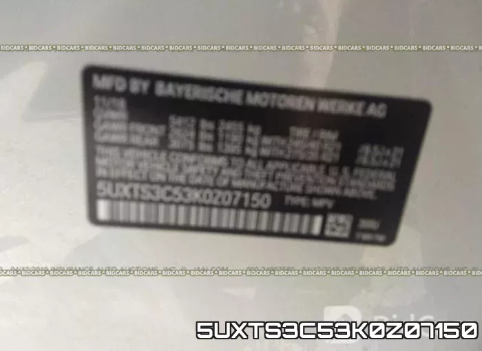 5UXTS3C53K0Z07150 фото 10