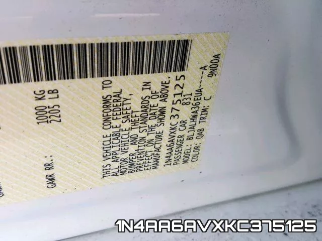 1N4AA6AVXKC375125 фото 2